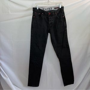 RNT23  Amsterdam Fit Men’s Black Stretch Skinny Jeans Size 32 x 32